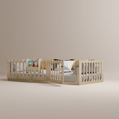 Montessori Floor Bed With Lockable Door - Wave