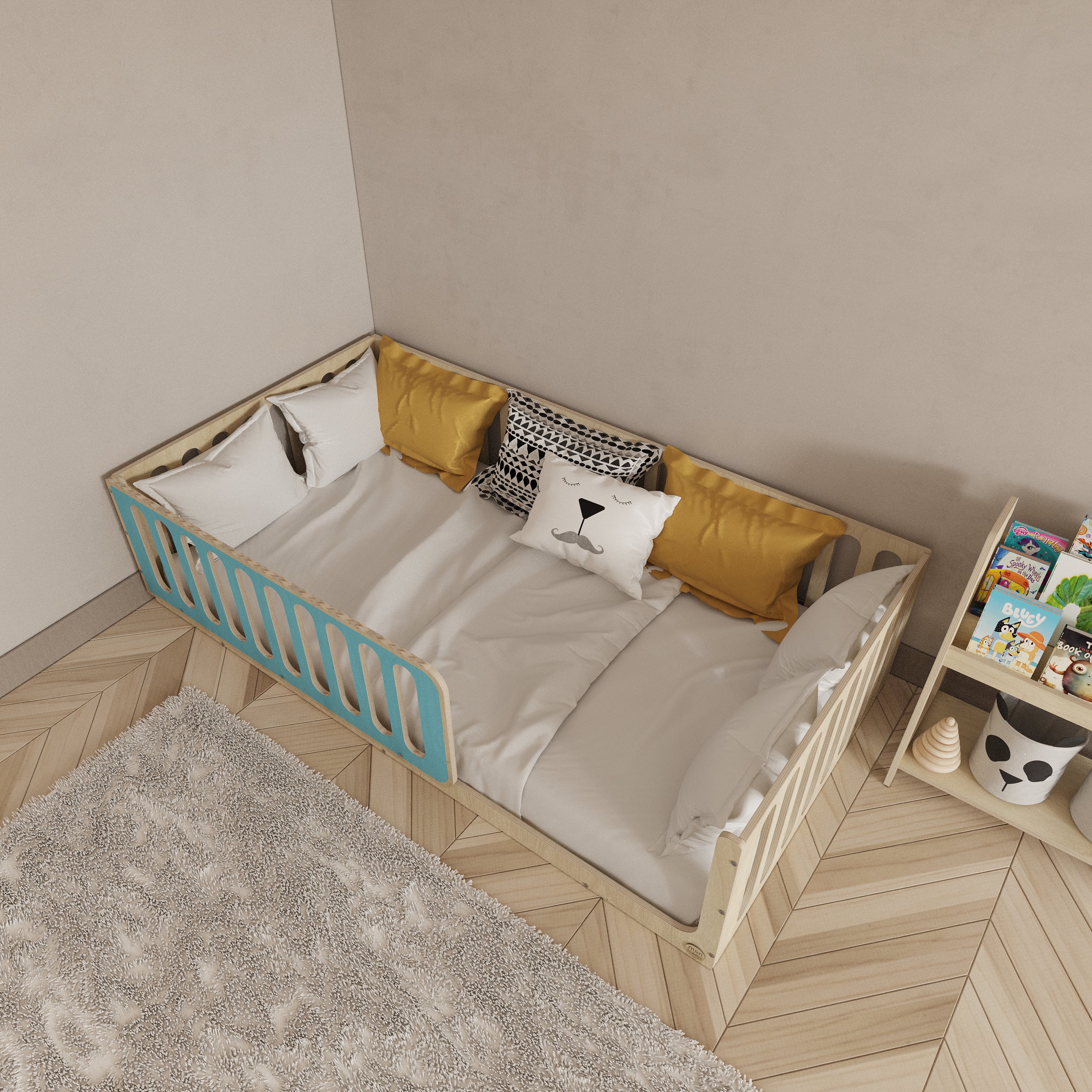 Montessori Blue Floor Bed