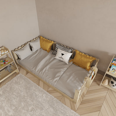 Toddler Bed with Rails - Wave