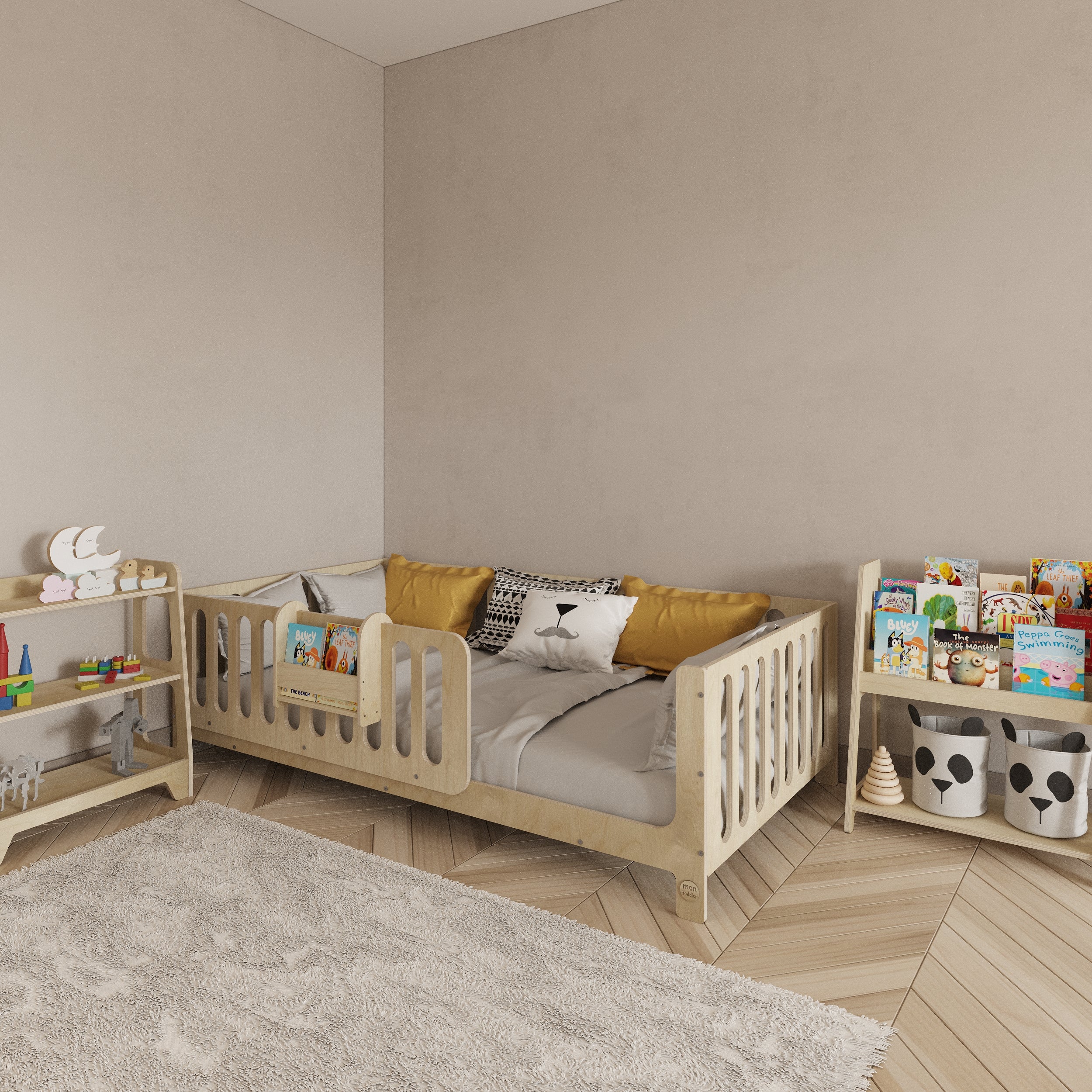 Montessori Bed with Legs and Rails