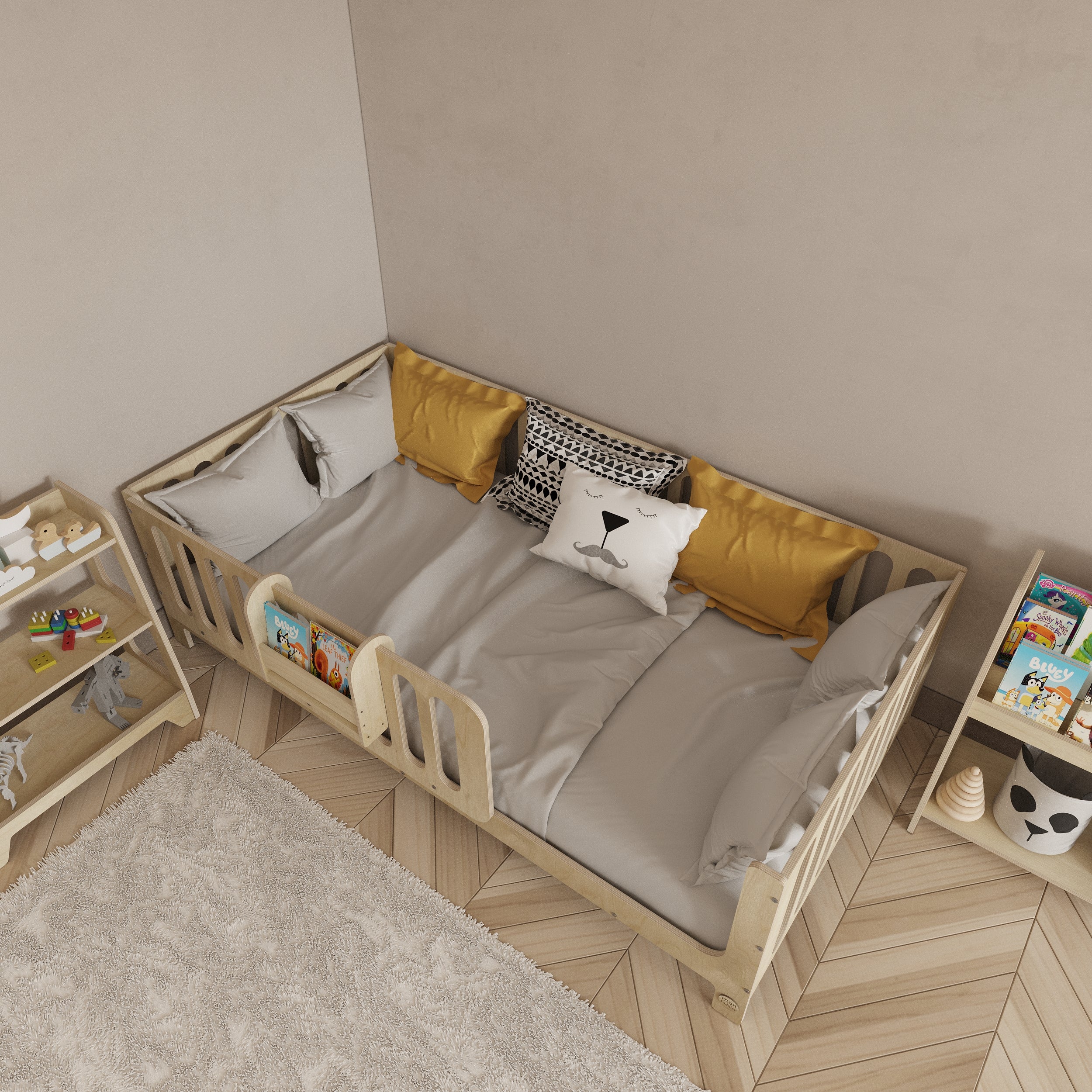 Montessori Bed with Legs and Rails