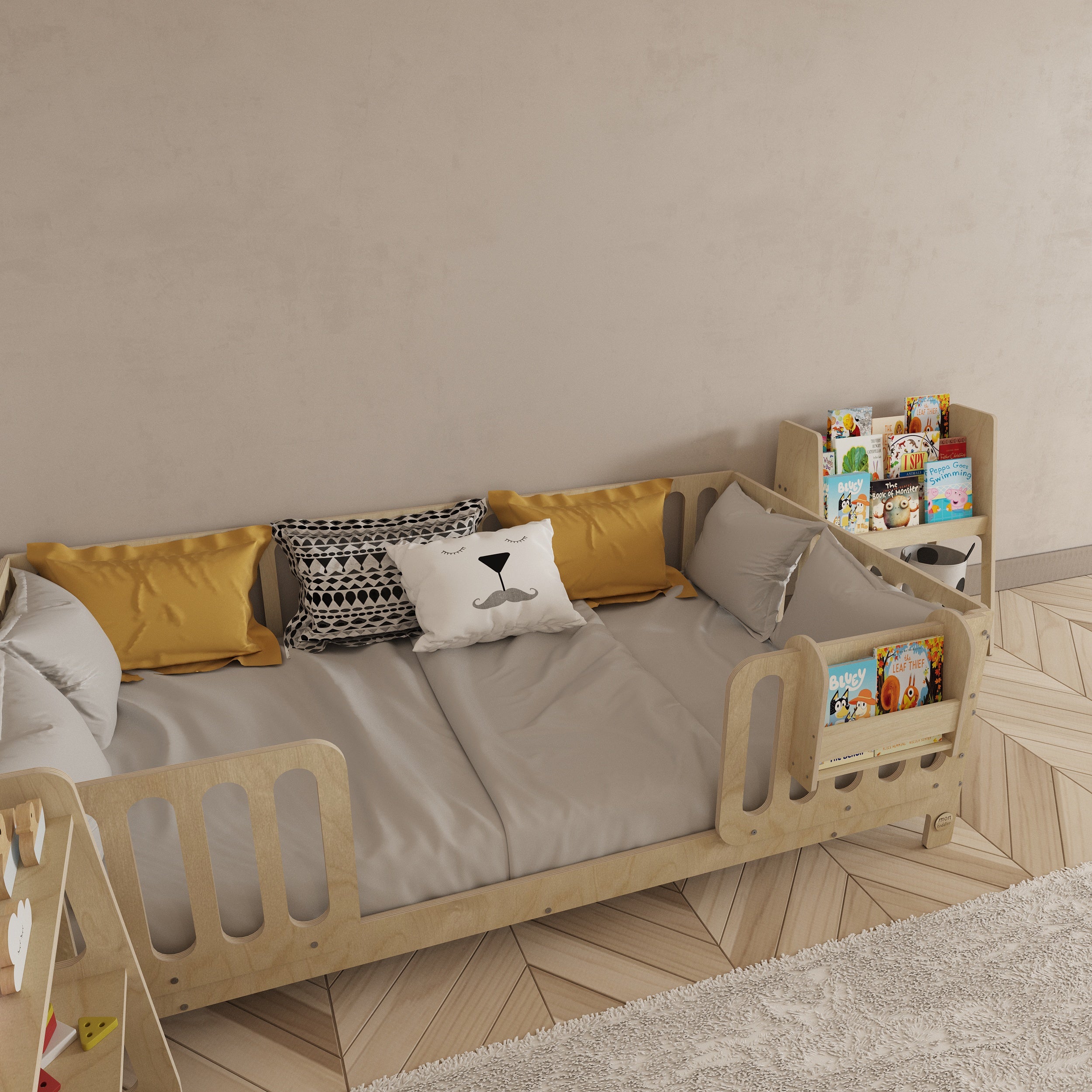 Montessori Bed with Legs and Rails